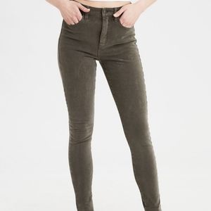 AEO Muted Green Sateen x Jegging, Sz 0